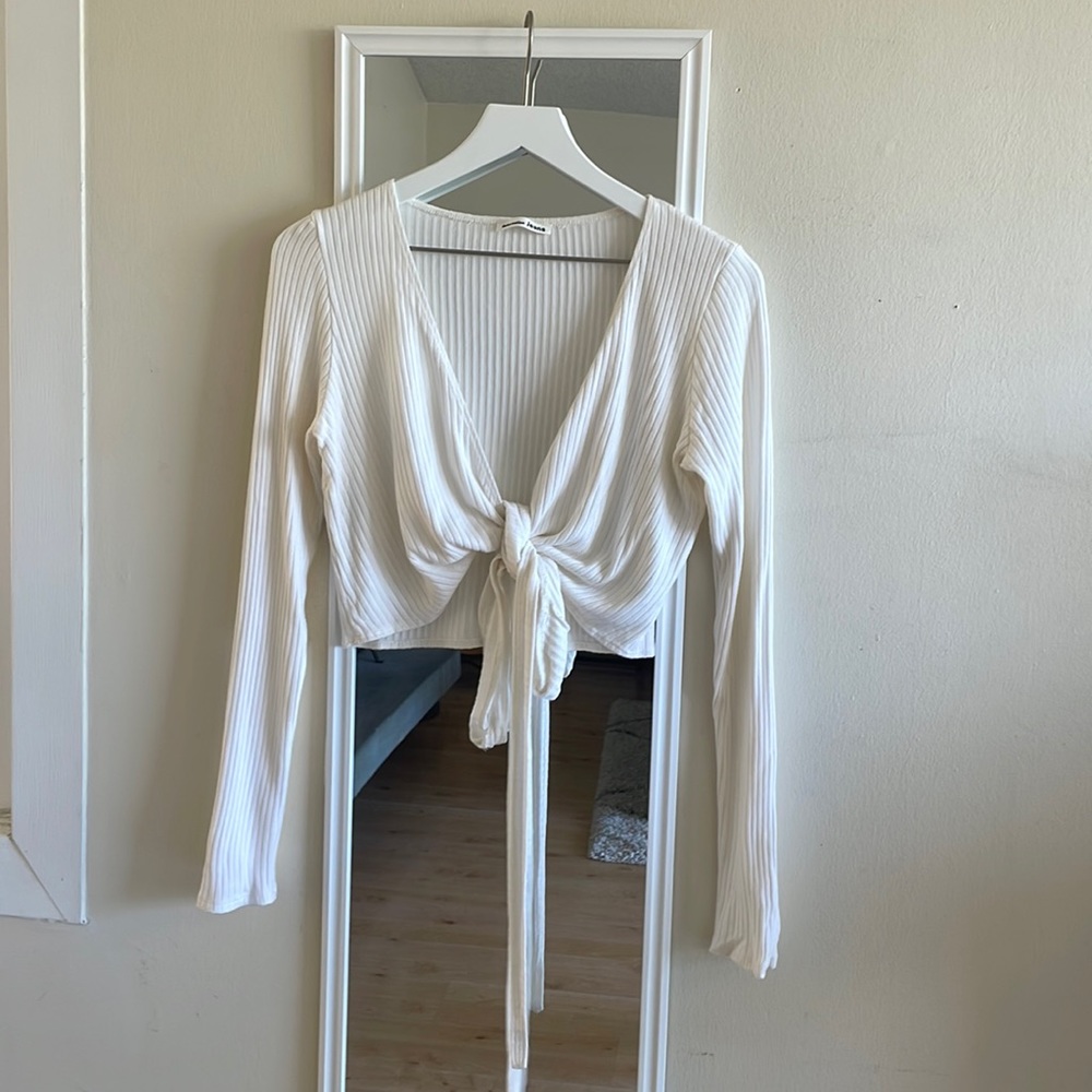 Reformation Wrap Top Ribbed